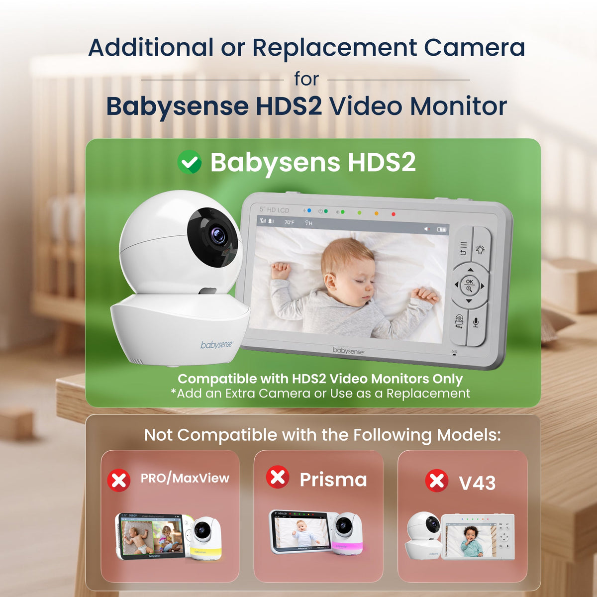 Add-On Camera for Video Baby Monitor HD S2 - Babysense