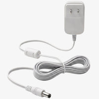 A white power adapter for the Babysense Video Baby Monitor HD S2 is shown with its cord wrapped neatly and the DC barrel plug visible