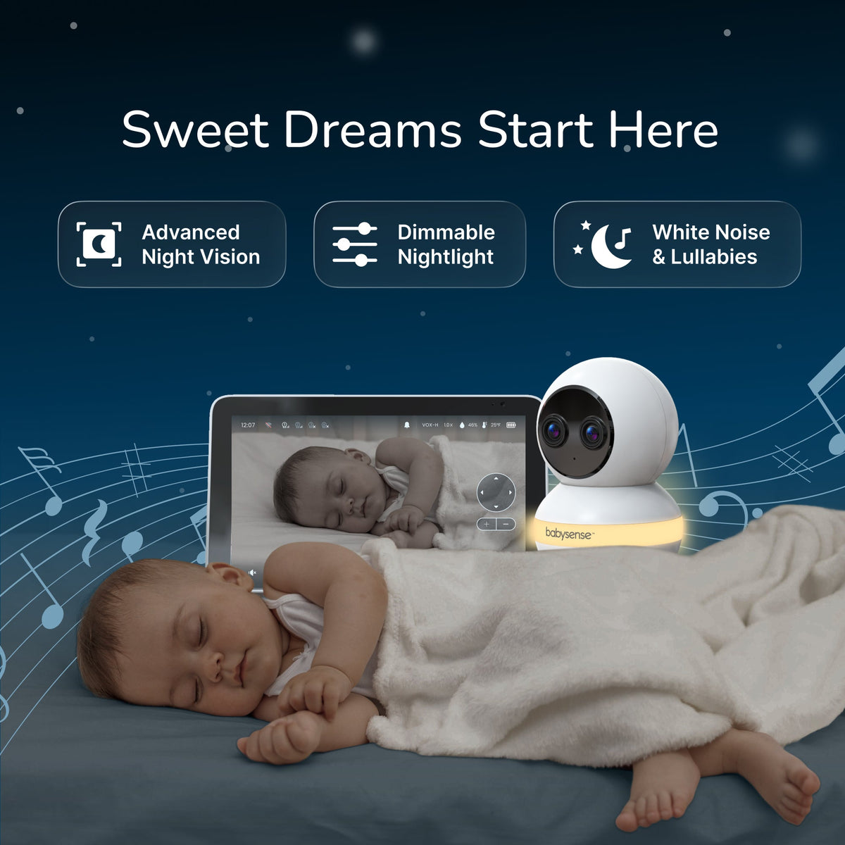 Touch™ Smart WiFi Baby Monitor | 7" Touchscreen - Babysense
